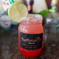 Strawberry Margarita · With Luna Azul Reposado tequila
