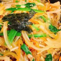 Japchae · classic Korean glass noodle  with pork and veggies