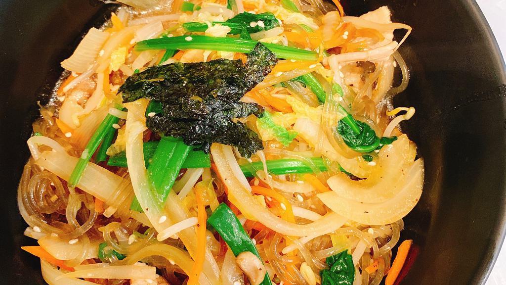 Japchae · classic Korean glass noodle  with pork and veggies