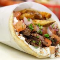 Gyro Sandwich · Mixture of roasted beef and lamb, mixed with fresh lettuce, tomatoes, onions, and tzatziki s...