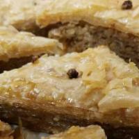 Baklava · Delicious middle eastern pastry made of nuts baked between layers of thin dough, steeped in ...