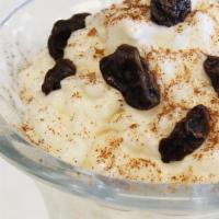 Rice Pudding · milk vailla golden raisin walnut sugar topped with ground cinnamon