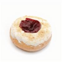 Raspberry Cheesecake · Center filled with raspberry filling then surrounded with cream cheese and dusted with graha...
