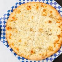 Cheese Bread · Evoo, goombas spice blend, and extra mozzarella. Served with a side of pizza sauce.
