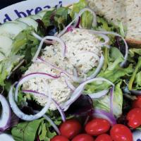 Catch Of The Sea · Tuna salad, cucumber, tomato, red onion, Ranch dressing on mixed greens.