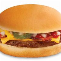 Bacon Cheeseburger · A juicy 100% USDA all-beef hamburger patty grilled to perfection, topped with bacon, a slice...