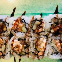 Sugar Mama Roll · Freshwater eel, cucumber, sweet soy, and cream cheese.