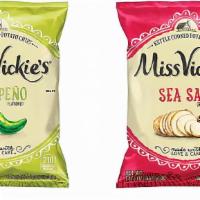 Miss Vickie'S Kettle Cooked Chips · Jalapeno, Sea Salt and Vinegar, Smokehouse BBQ, Original.