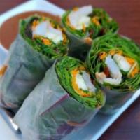 - Summer Roll (2) · Rice paper wrap filled with spring mixed salad, cucumber, sliced carrots. Served with homema...