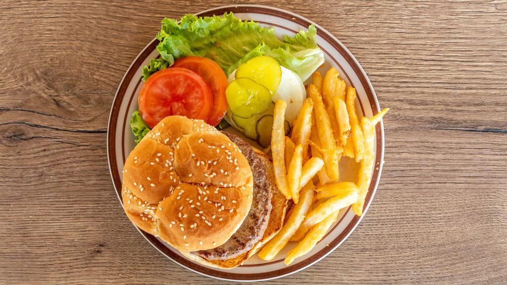 1/2 Lb Angus Burger · Add cheese or fries for  an additional charge.