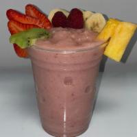 The Beast · Banana, mango, pineapple, kiwi, strawberry, raspberry, liquid choice. So refreshing!