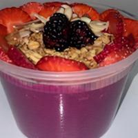 Almond Berry Bowl · Acai or pitaya. banana, kiwi, strawberry, almond or coconut milk, topped with your choice of...