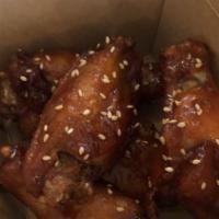 Kfc Wings · Korean Fried Chicken Wings, Spicy Gochujang Glaze, 5 pieces