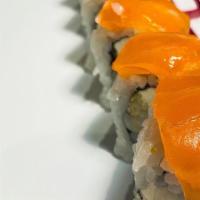 Xanax · shrimp tempura & cream cheese roll topped with smoked salmon & avocado