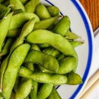 Edamame · Boiled salted Soybeans in pod.