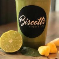 Green Belt Smoothie  · Spinach, Pineapple, Mango & Peaches, Blended with Lime & Orange Juice