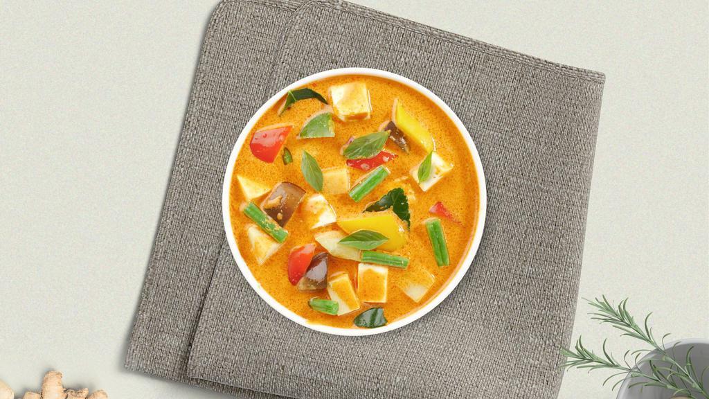 Massaman Hunter Curry · Your choice of protein. Simmered in yellow curry spices with coconut milk, potato, carrot, onion, tomato, and peanuts. Served with white rice.