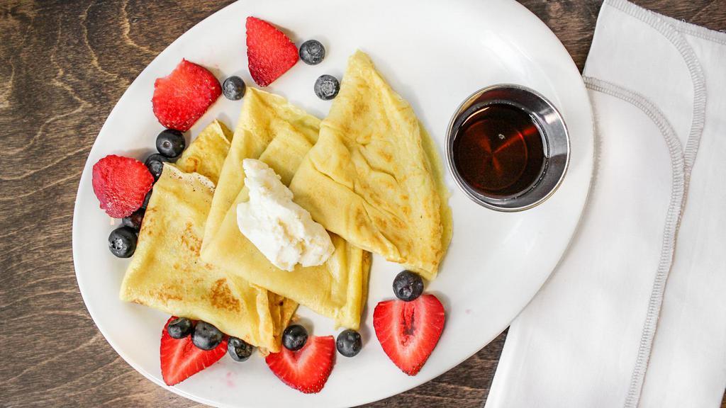 Fresh Crepes · House made jam and sweet cream cheese.