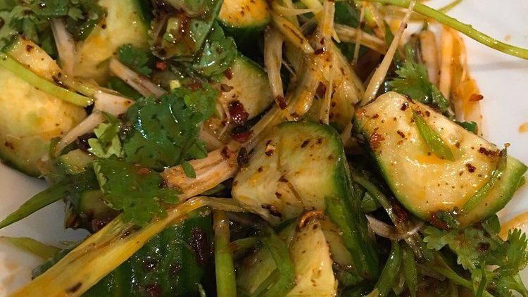 Garlic Cucumber Salad 小黄瓜 · Spicy. Vegetarian.