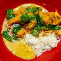 Chicken Dal Bhat · Chicken curry with rice and lentil