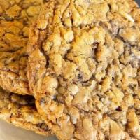 Carole'S Cookie* · Chocolate chip cookie with oatmeal and shredded coconut.  Baked in house.