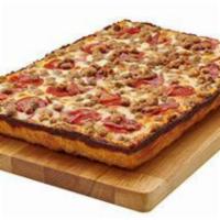 Medium Full House Pizza · Pepperoni, ham, Italian sausage, and beef.
