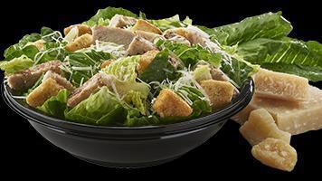 Regular Chicken Caesar Salad · Romaine lettuce, chicken, Parmesan cheese, and croutons with Caesar dressing.