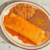 Burrito Special · Burrito with your choice of meat; ground beef, shredded beef, or shredded chicken, served wi...