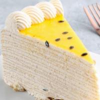 Passion Fruit Slice · Organic passion fruit juice blended in our homemade cream.