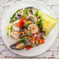 Glass Noodle With Seafood Salad · famous Thai seafood salad with glass noodle.