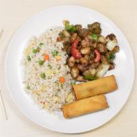 Combo 2 · Any two entrees  with rice or noodle or veggies