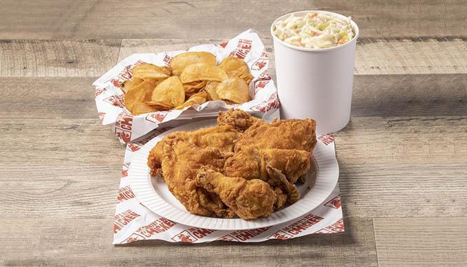 8-Pc-Chicken Combo · Try one of our combo meals to get the chicken and sides you're craving. Don't forget to add on a drink or our famous Chocolate Chip Cookie dessert!