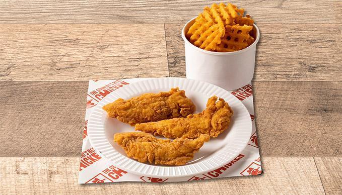 3  Piece Tender Combo · We're elevating a menu staple. Try our Chicken Tenders combo meal, because why settle for less than The Country's Best Chicken®?! Hey, it ain't braggin' if it's true.