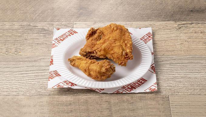 2-Pc-Chicken Box · Order 2 pieces of our crispy on the outside, juicy on the inside chicken, which is seasoned to perfection. Add a side to make it a meal!