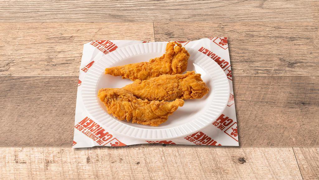 3 Piece Tender · Our crispy on the outside, juicy on the inside chicken, only without the bones!