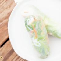 Spring Rolls · Fried Tofu, Rice noodle, Lettuce, carrot, 
basil served with Spring roll sauce.