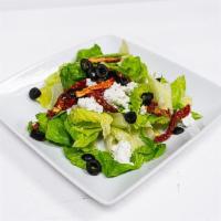 House Salad · Romaine, Sun-Dried Tomatoes, Feta, Black Olives, Ricotta, Balsamic Vinaigrette