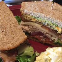 Californian · Bread choice with turkey, avocado, locally grown micro-greens, apple wood smoked bacon, lett...