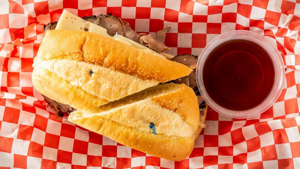 French Dip · Roast beef, on french roll with au ju dip. Served hot.