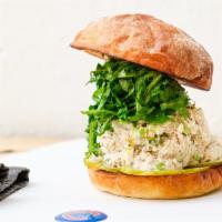 Albacore · Oregon coast tuna poached in house and made into tuna salad, served on an toasted potato bun...