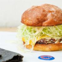 Da Burg · Natural choice beef patty, swiss, American cheese on an grand central bakery potato bun with...