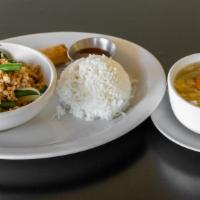 Spicy Thai Basil · Street style freshly ground meat (Beef, Chicken, Pork, Tofu, Veggies or no Meat), onions, gr...
