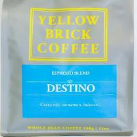 Destino Espresso Blend · Cocoa nib, cinnamon, balanced.