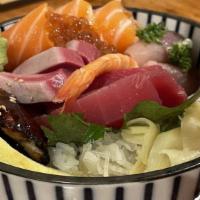 Chirashi (Bowl) · Assorted sashimi over sushi rice.
