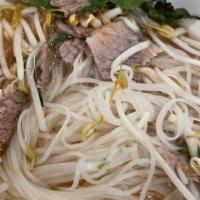 Pho- Rice Noodle Soup · PHO RICE NOODLE SOUP, -serverd with vegetable (Beansprouts, Jalepenos peppers,limes, Basils)