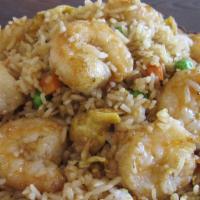 Shrimp Fried Rice · Stir fried rice with shell fish.