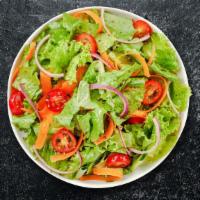 Fresh Greens Salad · (Vegetarian) Romaine lettuce, cherry tomatoes, carrots, and onions dressed tossed with lemon...