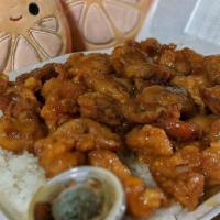 Orange Chicken · With rice.