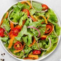 Forest Greens Salad  · (Vegetarian) Romaine lettuce, cherry tomatoes, carrots, and onions tossed in lemon & olive o...