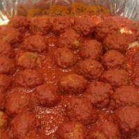 Meatballs · 1 oz. meatballs in homemade spaghetti sauce.